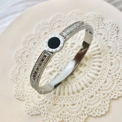 Waterproof Luxury Colorful Cubic Zirconia Bangles Stainless Steel Open Bracelet Bangle 18K Plated Fashion Jewelry Women