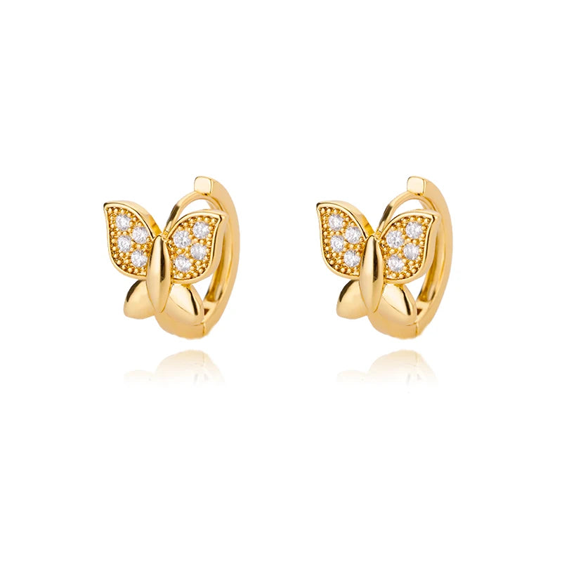 Zircon Round Hoop Earrings for Women Stainless Steel Round Circle Heart Evil Blue Earring Female Fashion Party Jewelry Gift BFF