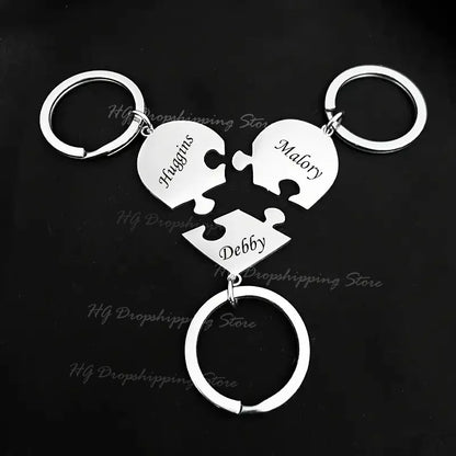 HeartLink™ Puzzle Keychain ❤️✨ — Custom Engraved Connection