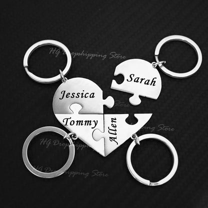 HeartLink™ Puzzle Keychain ❤️✨ — Custom Engraved Connection