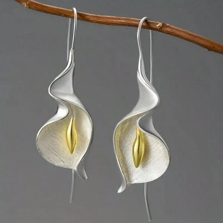 Rhinestone Tulip Hoop Earrings