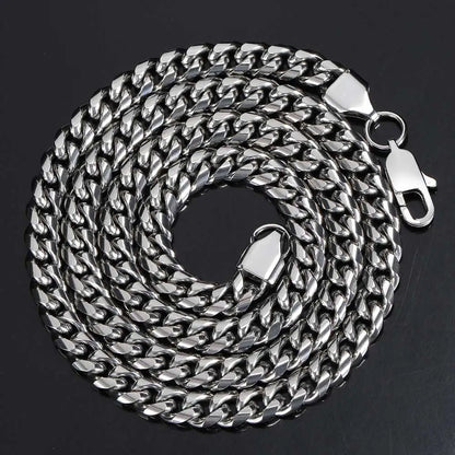 Hip Hop 4mm 6mm 8mm Gold Plated Jewelry Miami Stainless Steel Link Cuban Chain Necklace for Men Women