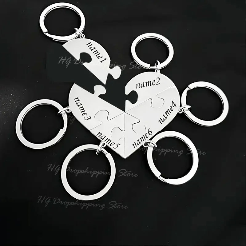 HeartLink™ Puzzle Keychain ❤️✨ — Custom Engraved Connection