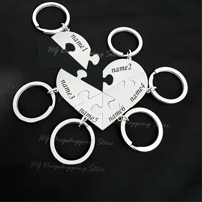 HeartLink™ Puzzle Keychain ❤️✨ — Custom Engraved Connection