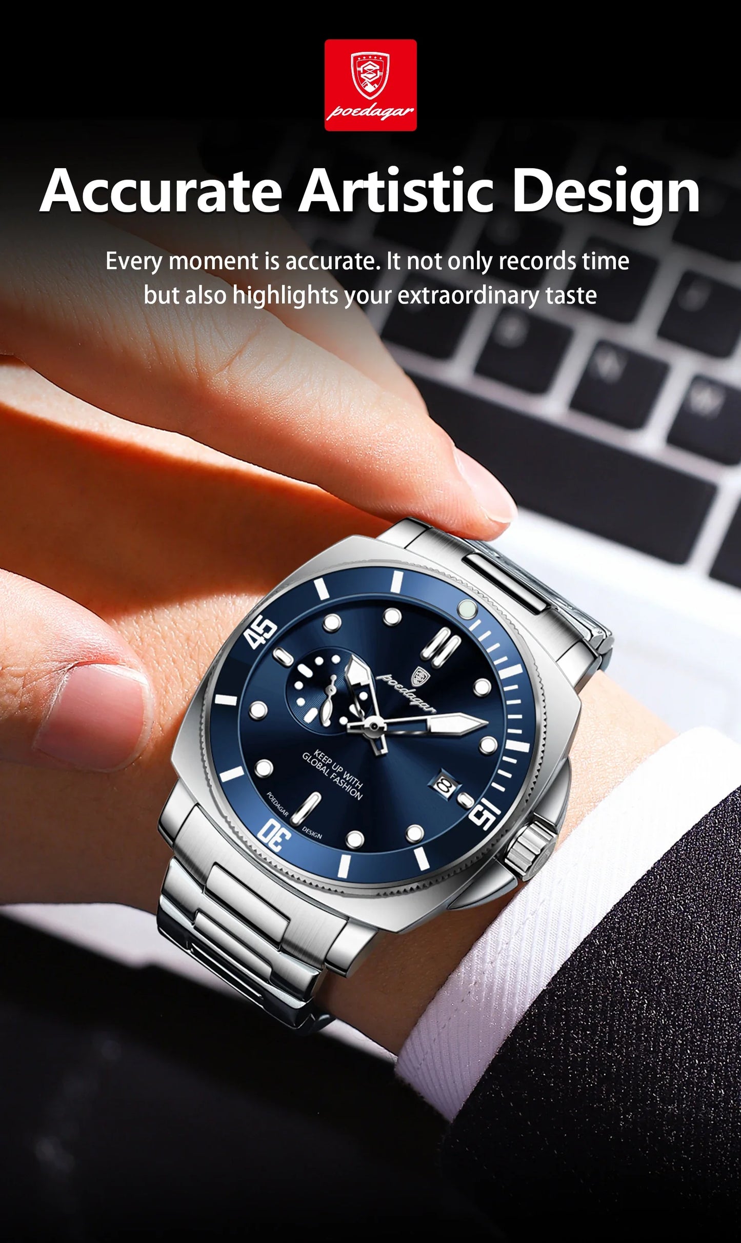 POEDAGAR SportLux® – Men’s Waterproof Quartz Watch
