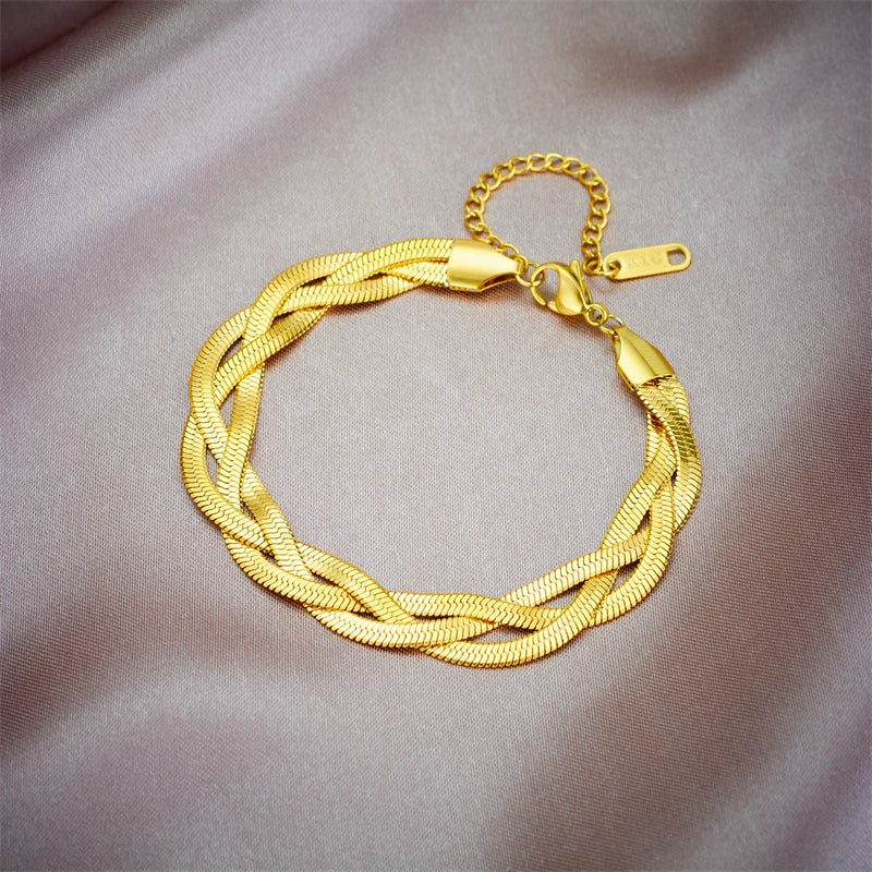 DIEYURO 316L Snake Chain Necklace