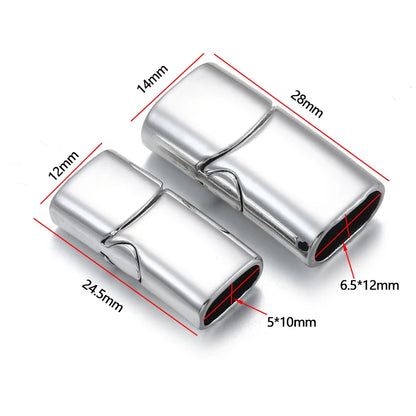 3pcs Zinc alloy Magnetic Clasp Hole 5X10mm 6X12mm For Leather Cord Magnet Lace Buckle Bracelet DIY Jewelry Making W314