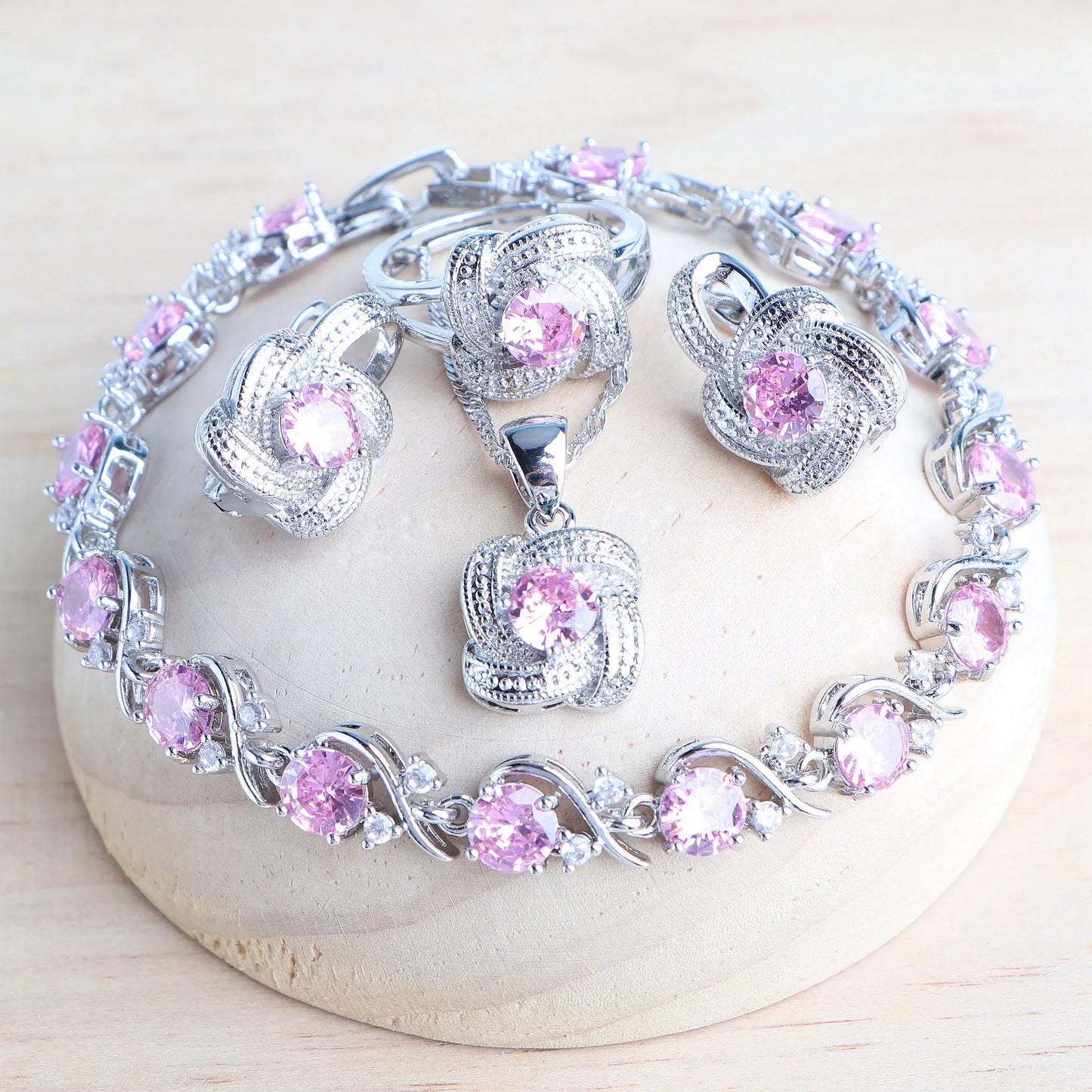Birthstone Jewelry Set – 5 Piece Set in 925 Sterling Silver
