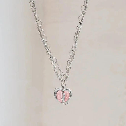 New Wine Red Cherry Gold Colour Pendant Necklace For Women Personality Fashion Necklace Wedding Jewelry Birthday Gifts