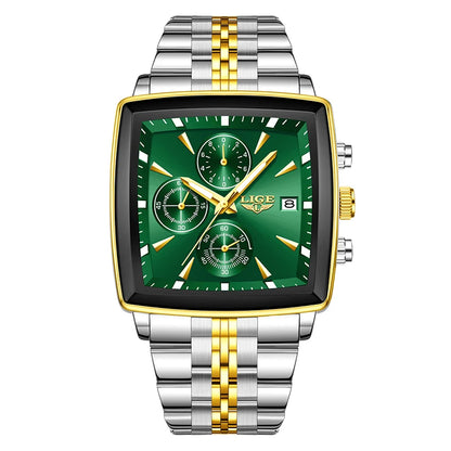 LIGE Fashion Mens Watches Top Brand Luxury Luminous Waterproof Chronograph Date Man Wristwatch Outdoor Sports Quartz Watch Men