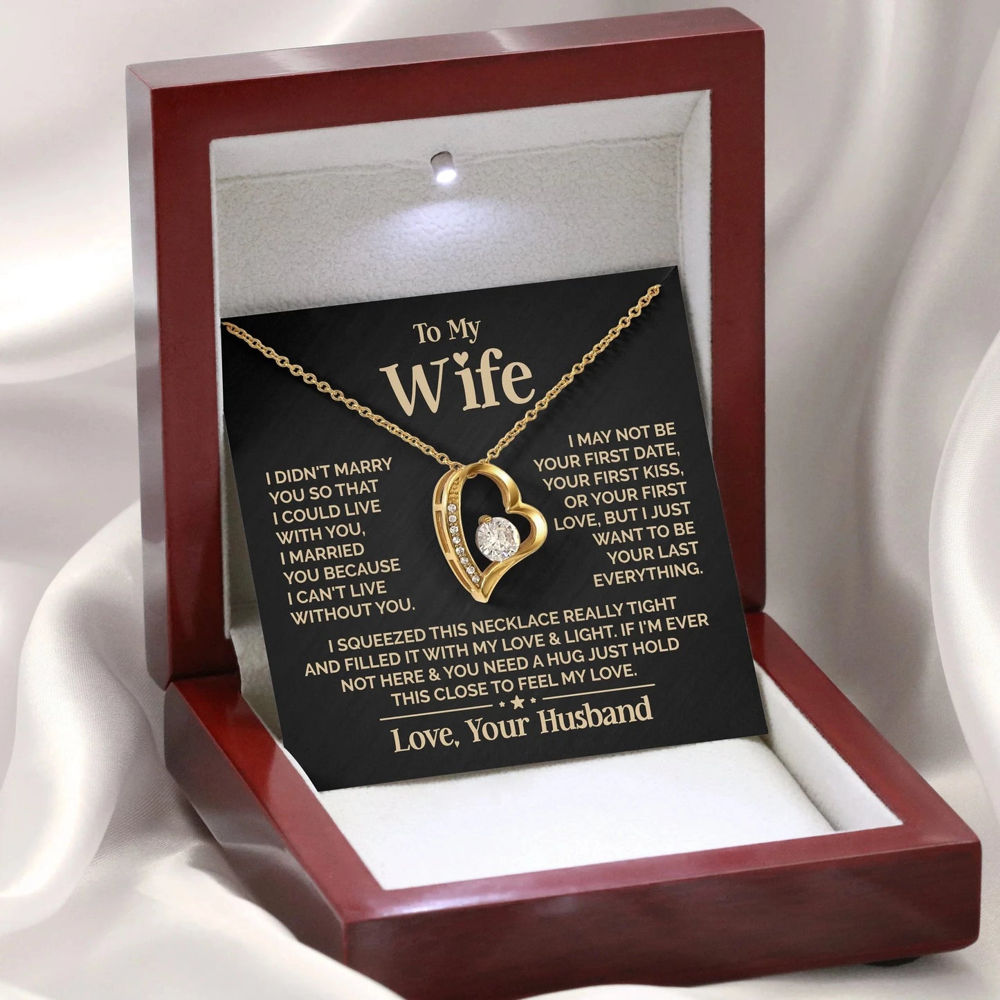 Daughter -  I closed my eyes - Dad - Forever Love Necklace