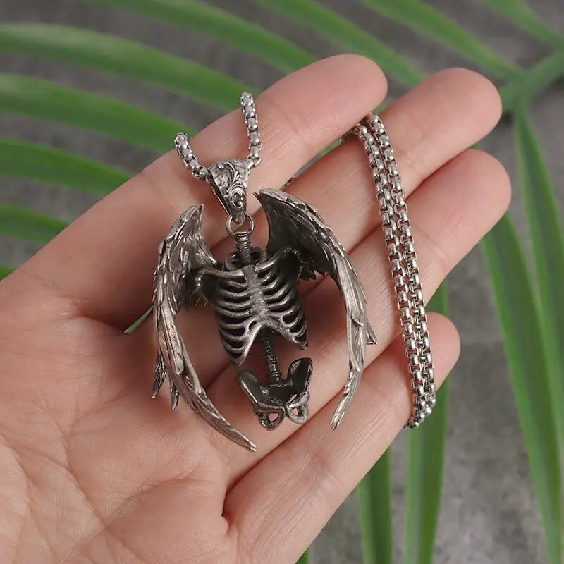 Guardian Angel Wings Cross Pendant Necklace