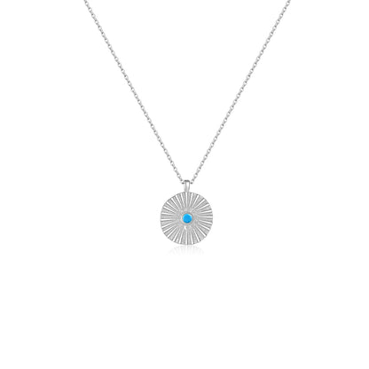 Wholesale Jewelry Cute Horse Eye 304 Stainless Steel Zircon 18K Gold Plated Pendant Necklace Cable Chain