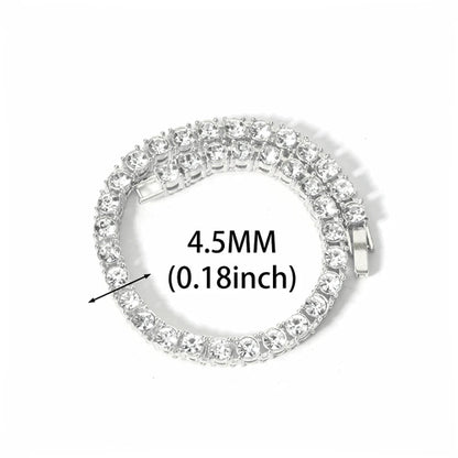 New 16MM Prong Cuban Link Chain Hip Hop Men 3Rows Rhinestone Necklace