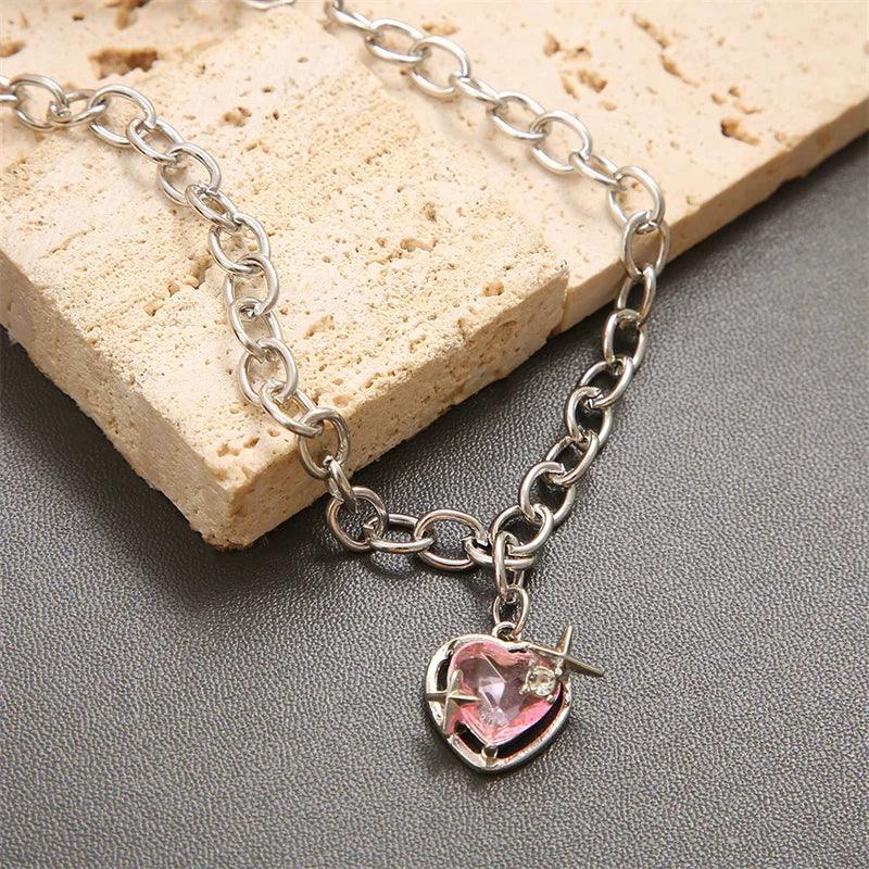 New Wine Red Cherry Gold Colour Pendant Necklace For Women Personality Fashion Necklace Wedding Jewelry Birthday Gifts