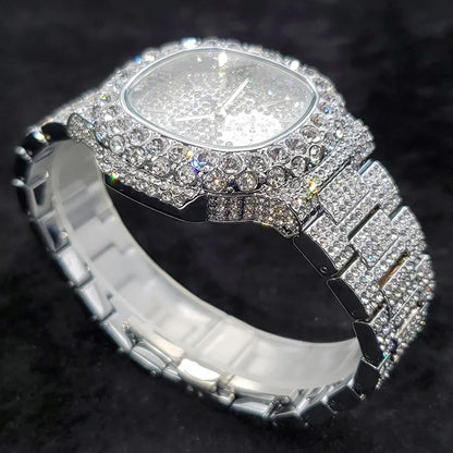 Luxury Diamond Watch Men Hip Hop Street Style Date Display Quartz Timepiece Iced Out Party Jewelry Wristwatch Hot Sale Product