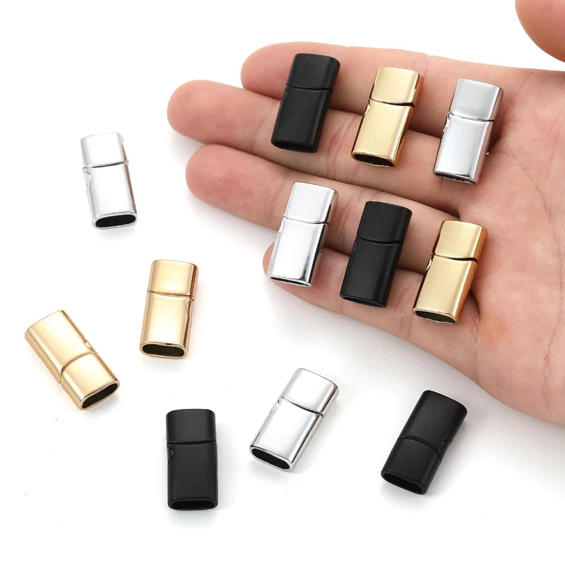3pcs Zinc alloy Magnetic Clasp Hole 5X10mm 6X12mm For Leather Cord Magnet Lace Buckle Bracelet DIY Jewelry Making W314