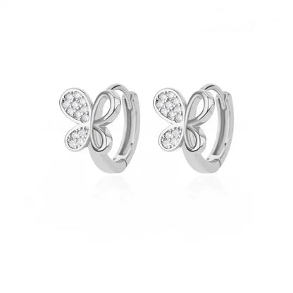 Zircon Round Hoop Earrings for Women Stainless Steel Round Circle Heart Evil Blue Earring Female Fashion Party Jewelry Gift BFF