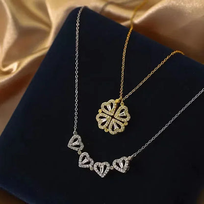 Подвеска Vintage Lucky Four Leaf Clover Pendant Necklace Fashion Heart