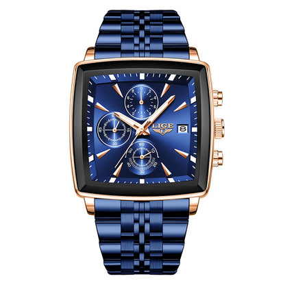LIGE Fashion Mens Watches Top Brand Luxury Luminous Waterproof Chronograph Date Man Wristwatch Outdoor Sports Quartz Watch Men
