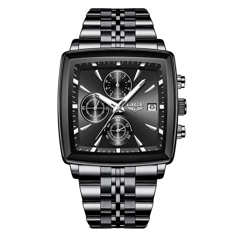 LIGE Fashion Mens Watches Top Brand Luxury Luminous Waterproof Chronograph Date Man Wristwatch Outdoor Sports Quartz Watch Men