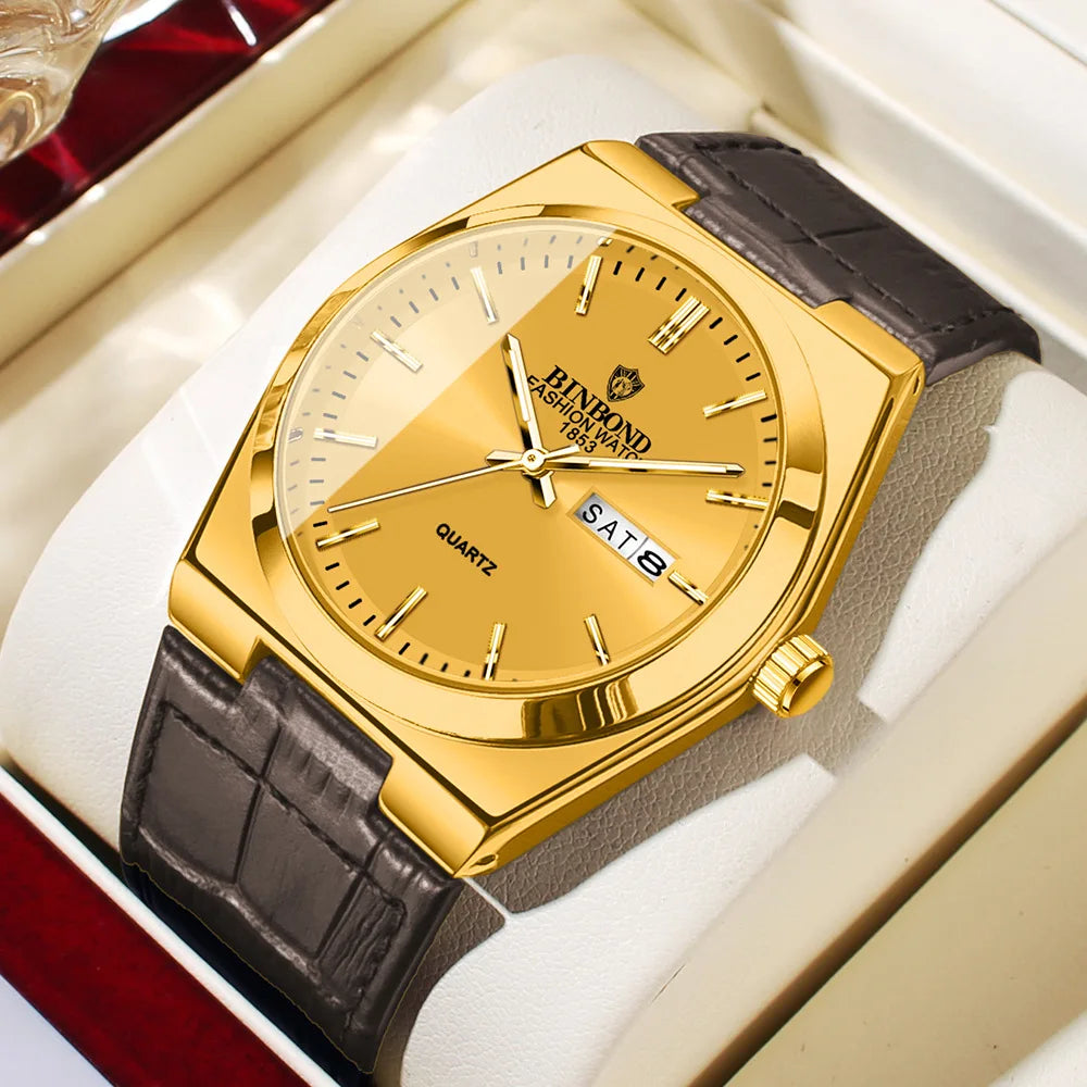 2025 Casual Business Fashion Quartz Wristwatches Gold Movement Clock Men Luxury Watch Automatic Watches Mens Gifts Reloj Hombre