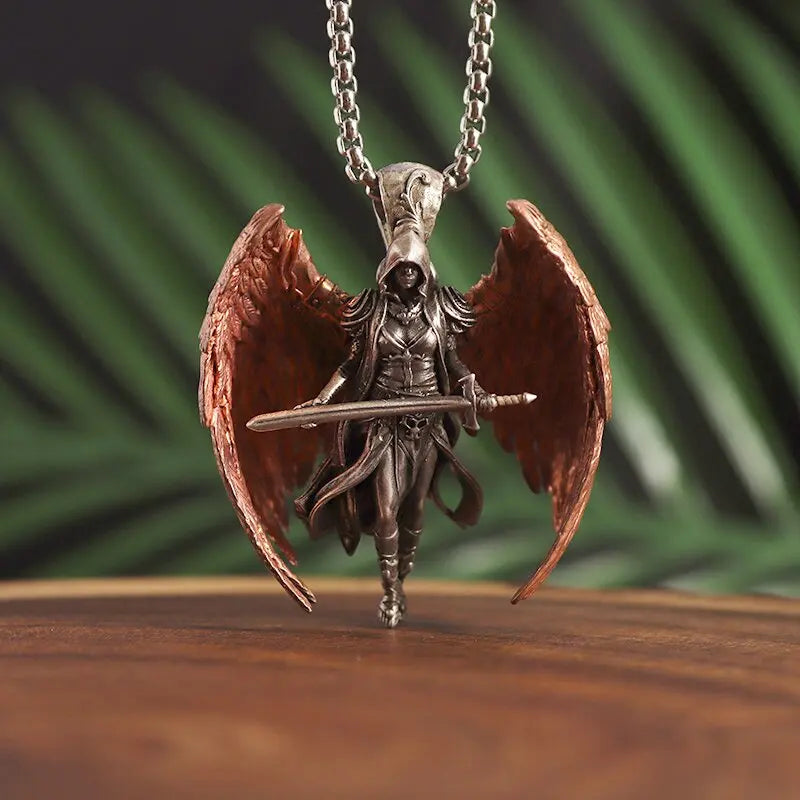 Guardian Angel Wings Cross Pendant Necklace