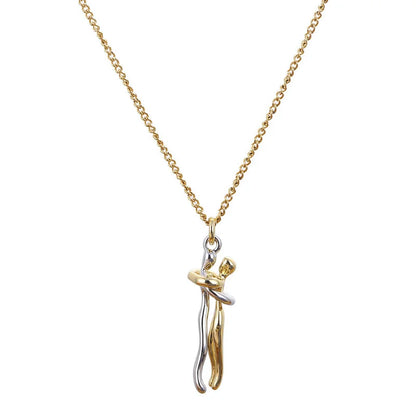 Forever Embrace: The Hug Couple Necklace