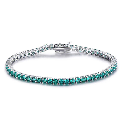 925 Sterling Silver Peridot Tennis Bracelet for Women
