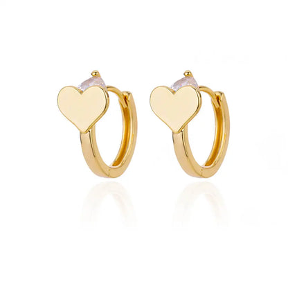 Zircon Round Hoop Earrings for Women Stainless Steel Round Circle Heart Evil Blue Earring Female Fashion Party Jewelry Gift BFF