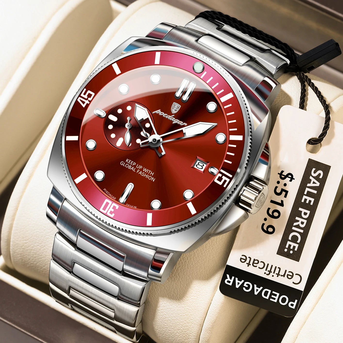 POEDAGAR SportLux® – Men’s Waterproof Quartz Watch