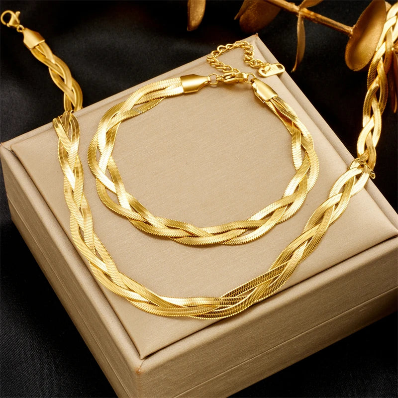 DIEYURO 316L Snake Chain Necklace