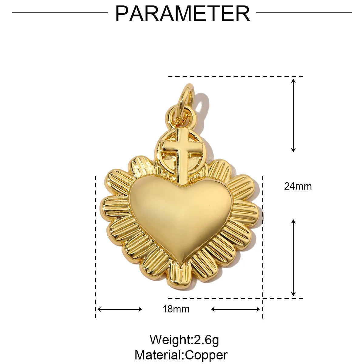 3pcs/Lot Coper Zircon Irregular Heart Necklace Pendant Women 18k Real Gold Color Love DIY Earring Charms Jewelry Findings