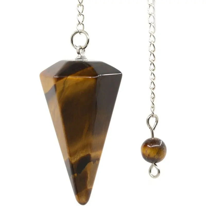 Natural Stone Quartz Agates Pendant Reiki Healing Cone Amethyst Charm Pendulum Pendants For Divination Dowsing Reiki Crystals