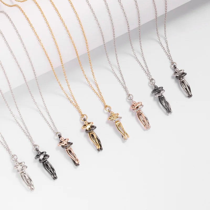 Forever Embrace: The Hug Couple Necklace