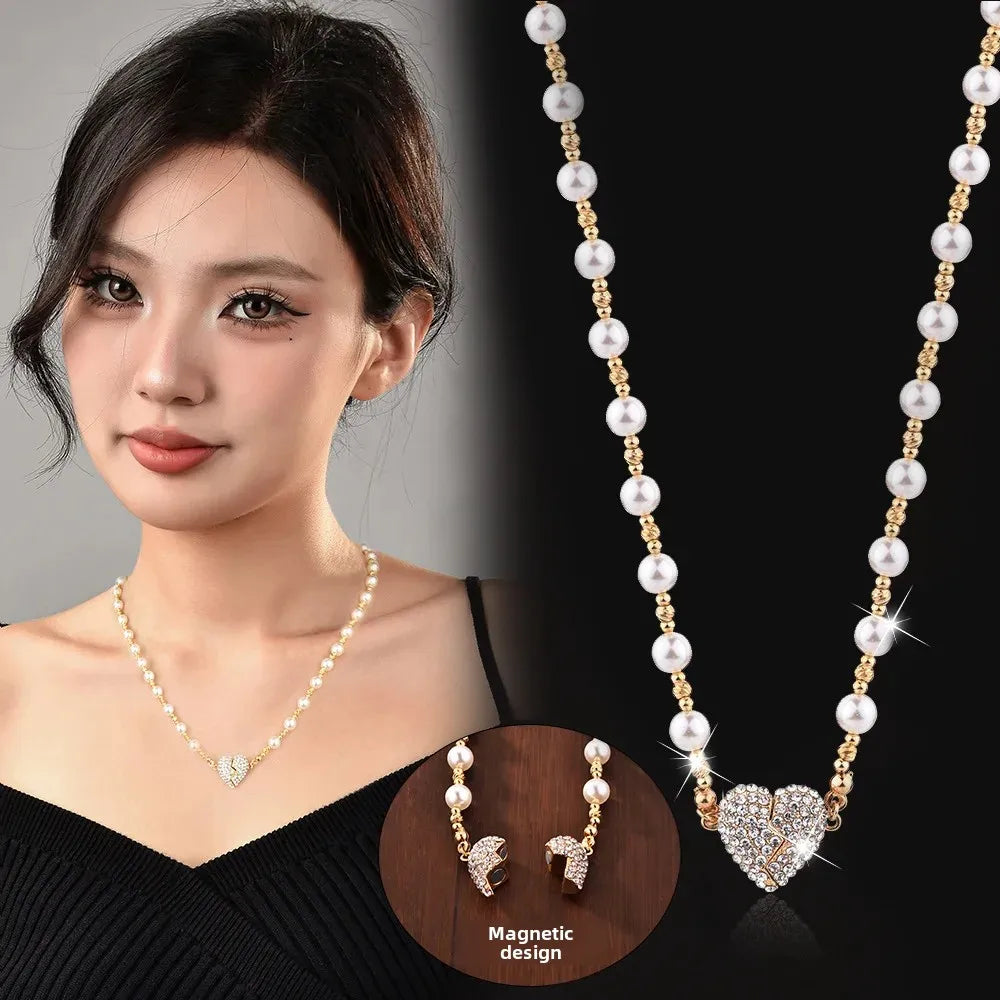 MagniHeart™ Pearl Necklace 💫 — Elegant, Romantic & Unique
