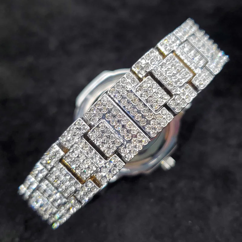 Luxury Diamond Watch Men Hip Hop Street Style Date Display Quartz Timepiece Iced Out Party Jewelry Wristwatch Hot Sale Product