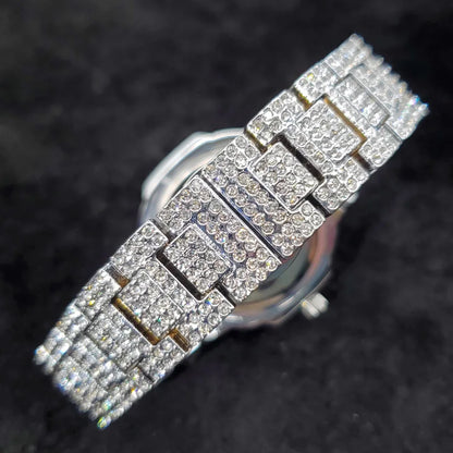 Luxury Diamond Watch Men Hip Hop Street Style Date Display Quartz Timepiece Iced Out Party Jewelry Wristwatch Hot Sale Product