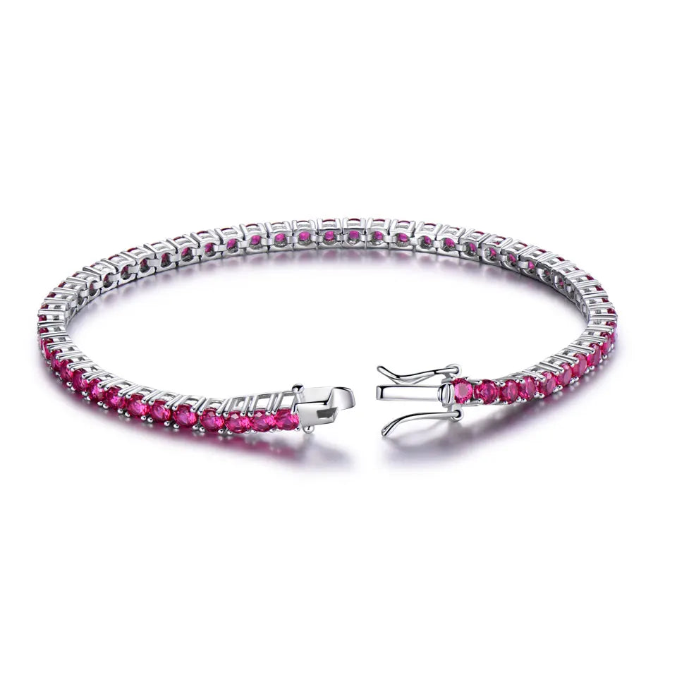 925 Sterling Silver Peridot Tennis Bracelet for Women