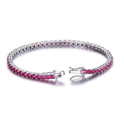 925 Sterling Silver Peridot Tennis Bracelet for Women