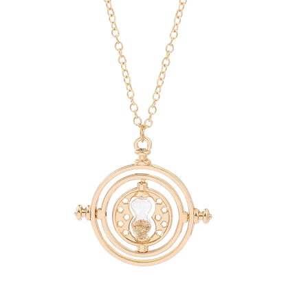 New Harried Time Necklace Timer Hourglass 360 Rotatable Potters Cosplay Props Astronomical Time Converter Magic School Fans Gift