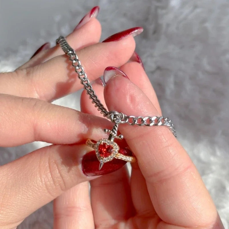Valor Bond: Heart & Sword Bracelet