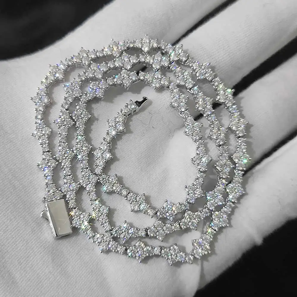 Hip Hop Jewelry Cross Tennis Necklace for Men Women Lead-Free Nickel-Free Skin-Safe Iced Out Bling CZ Tennis Chain Necklace Gift