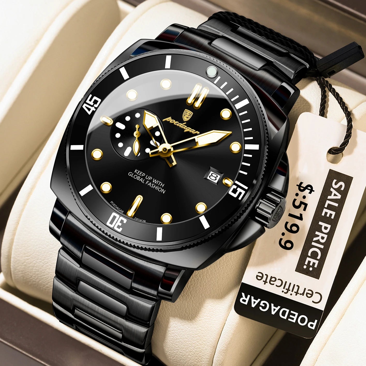 POEDAGAR SportLux® – Men’s Waterproof Quartz Watch