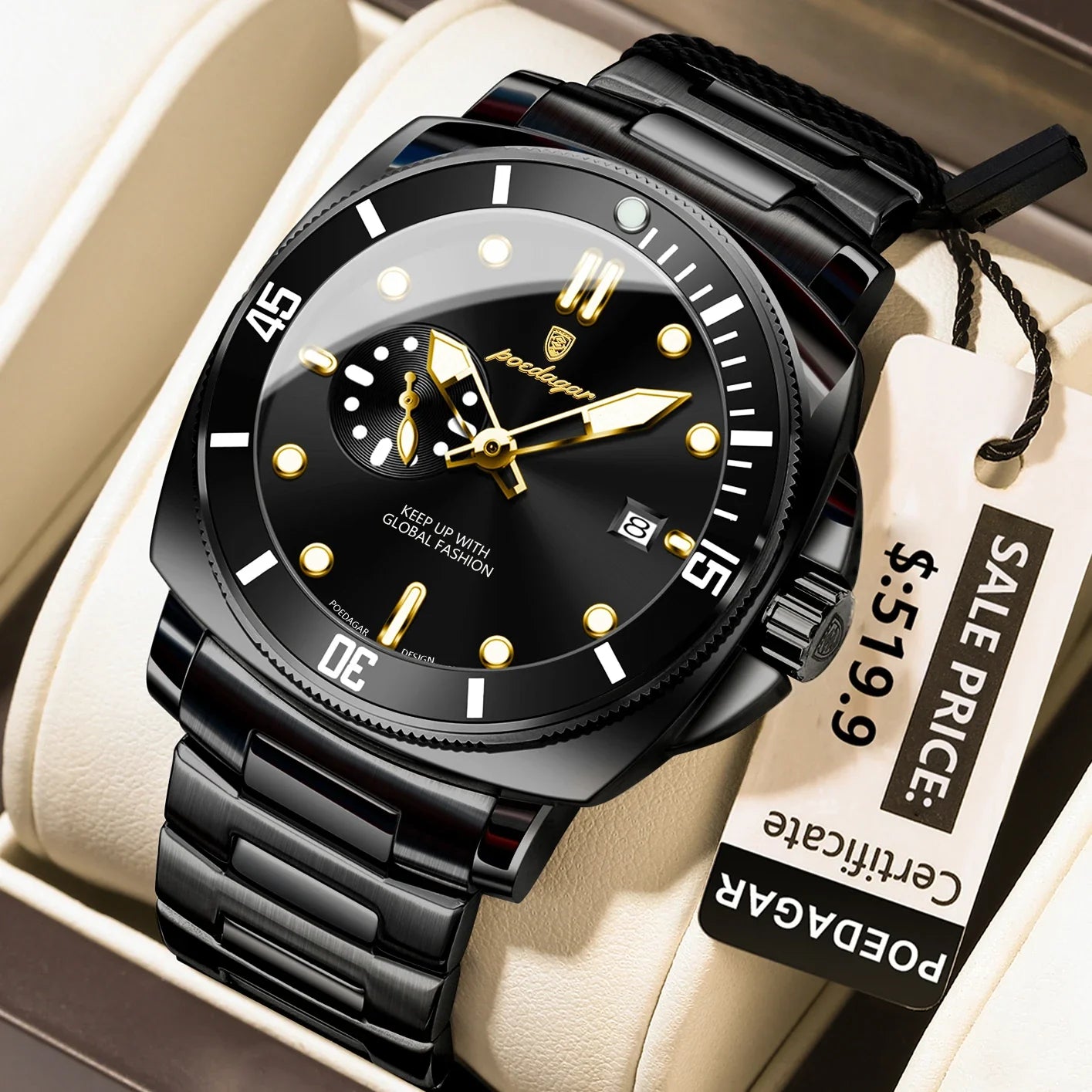 POEDAGAR SportLux® – Men’s Waterproof Quartz Watch