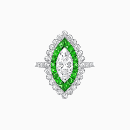 Art Deco Inspired  Marquise Ring
