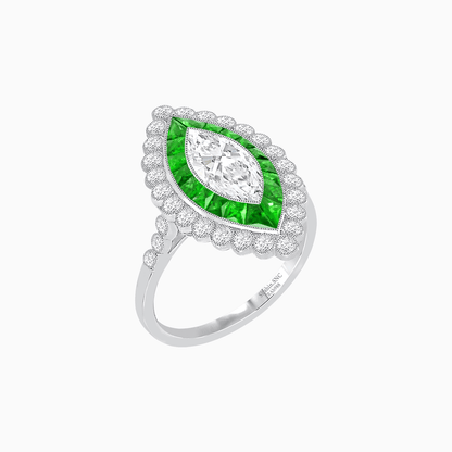 Art Deco Inspired  Marquise Ring