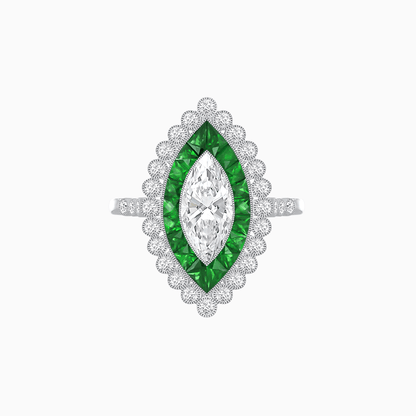 Art Deco Inspired  Marquise Ring