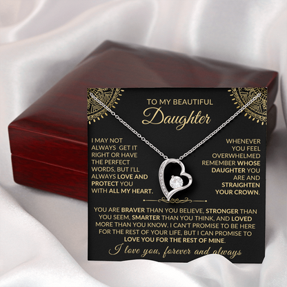 Daughter Necklace| Love You For The Rest Of My Life