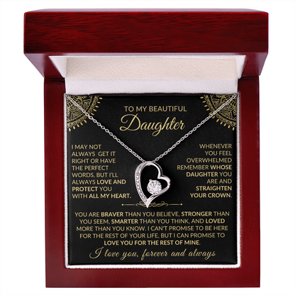 Daughter Necklace| Love You For The Rest Of My Life